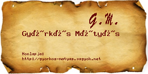 Györkös Mátyás névjegykártya