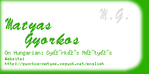 matyas gyorkos business card